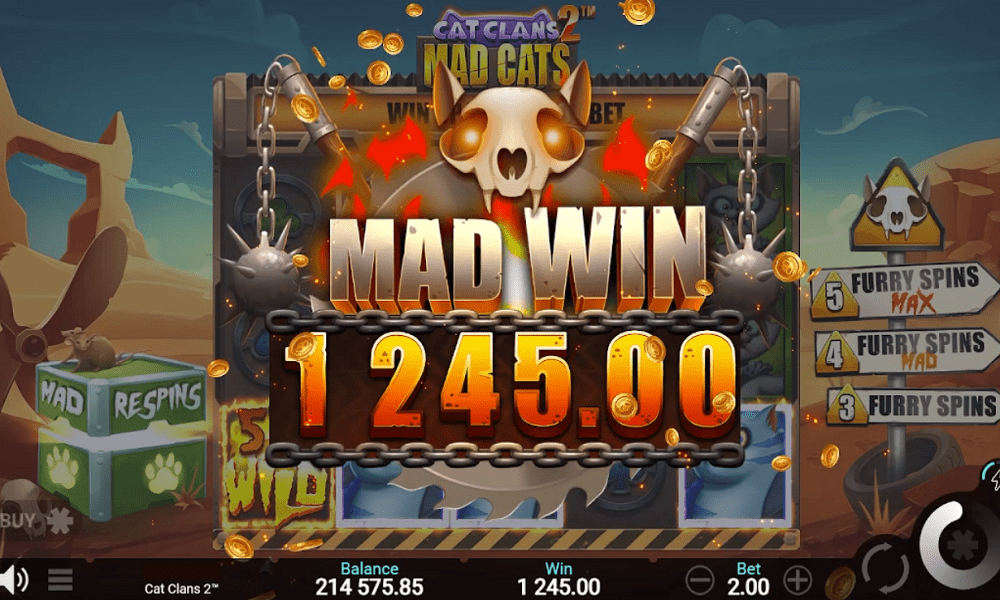 Cat Clans 2 Mad Cats Slot Big Win