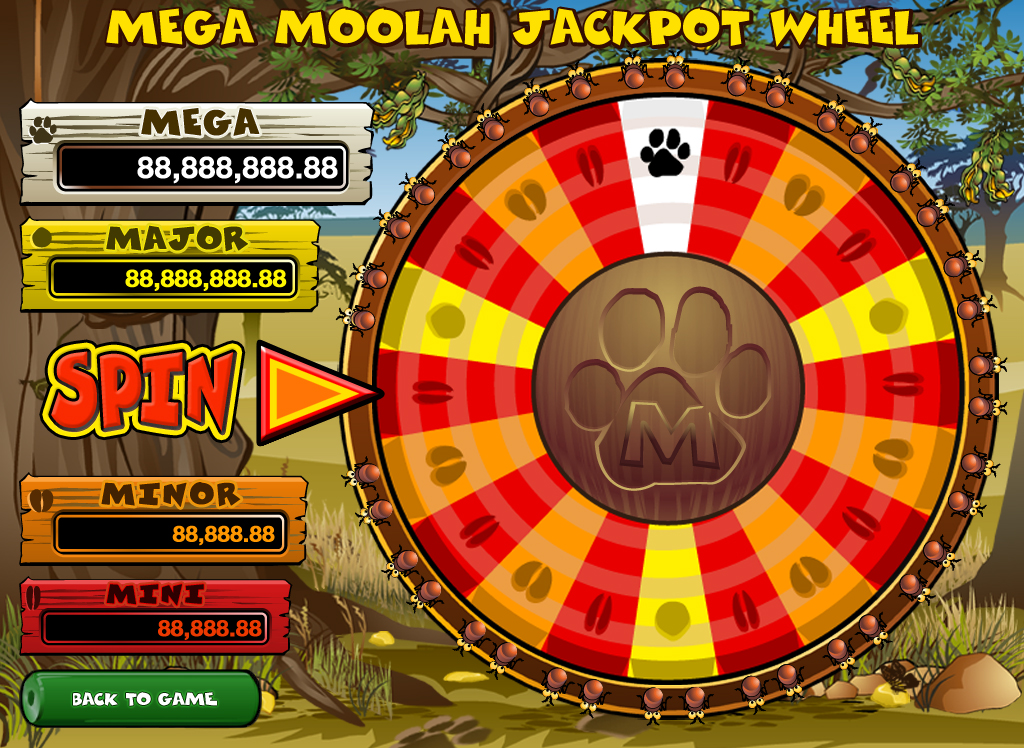 Mega Moolah jackpot slot wheel